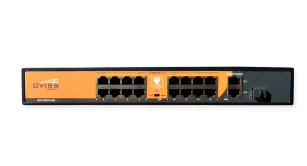 oviss 16 port poe switch front